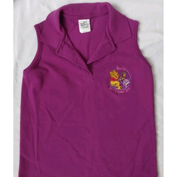 The Disney Store Sleeveless Polo Berry Winnie The Pooh Womens Size Small - Picture 2 of 9